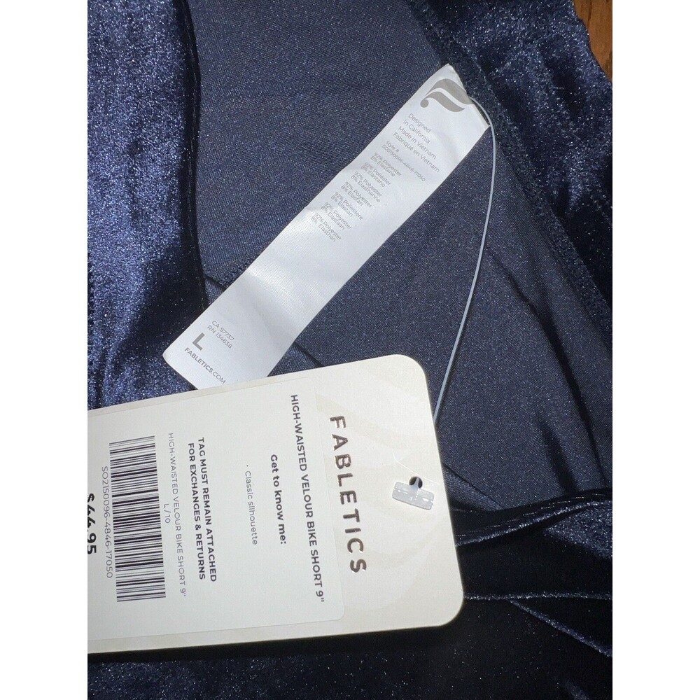 Fabletics Bike Shorts Womens Large Velour High Waisted Workout Athletic Cute New - Picture 4 of 9